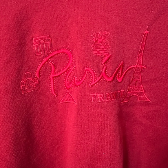 Vintage Paris France Red Sweatshirt Crewneck - Picture 2 of 4